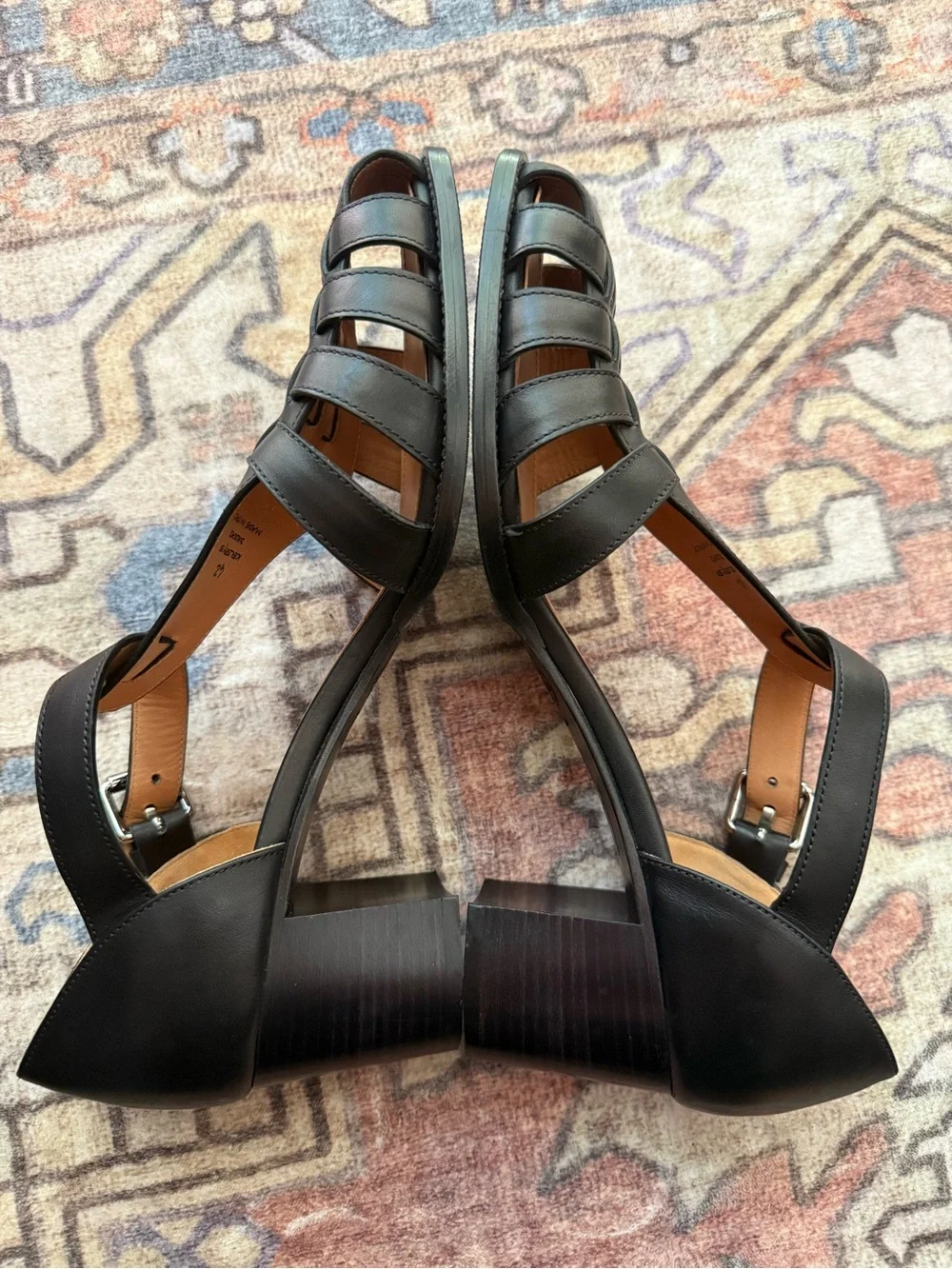 Church’s Women’s Black Kelsey 50 Leather Heeled Sandals EU 42 US 10.5–11